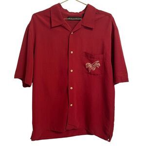 The Havanera Shirt Co. Hawaiian Shirt Vacation Cruise Embroidered Shirt Size L